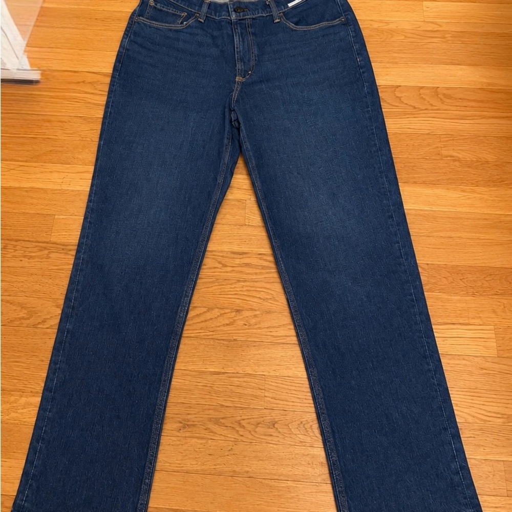 Abercrombie & Fitch Women's Straight-Leg Jeans in Dark Blue Denim